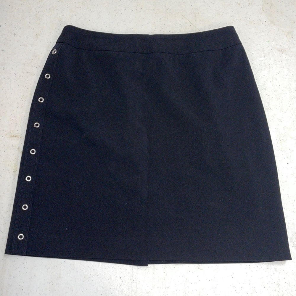 Apostrophe Black Grommet Trimmed Mini Skirt
